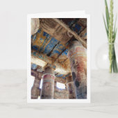 エジプトのルクソール神殿のカラフルな柱 カード (正面)