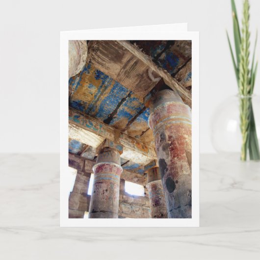 エジプトのルクソール神殿のカラフルな柱 カード (正面)