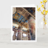 エジプトのルクソール神殿のカラフルな柱 カード (黄色い花)