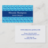 エジプトのロータスパターン、コバルトブルーとターコイズ 名刺 (正面/裏面)