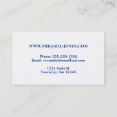 エジプトのロータスパターン、コバルトブルーとターコイズ 名刺 (裏面)