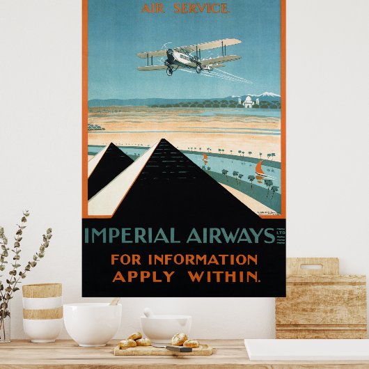 エジプトのヴィンテージ旅行のポスター復元 ポスター (キッチン)