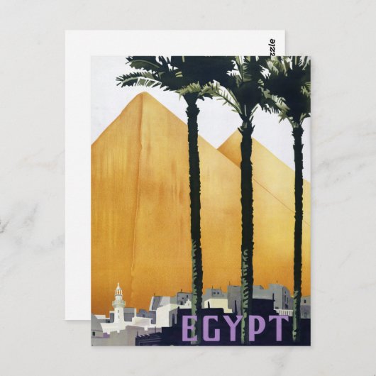 エジプトのヴィンテージ旅行ポスター復元 ポストカード (正面/裏面)