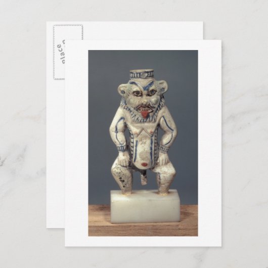 エジプトの世帯の神Besを描写するコールのポット ポストカード (正面/裏面)