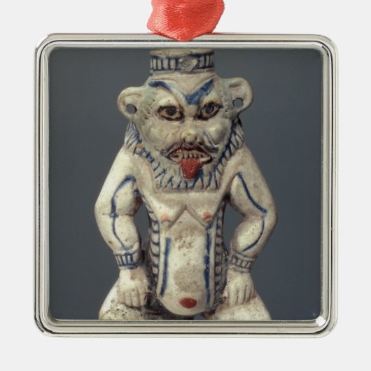 エジプトの世帯の神Besを描写するコールのポット メタルオーナメント (正面)