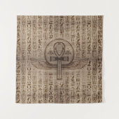 エジプトの交差のAnkh -木の質 タペストリー (正面)