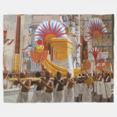 エジプトの儀式 フリースブランケット (正面(横))