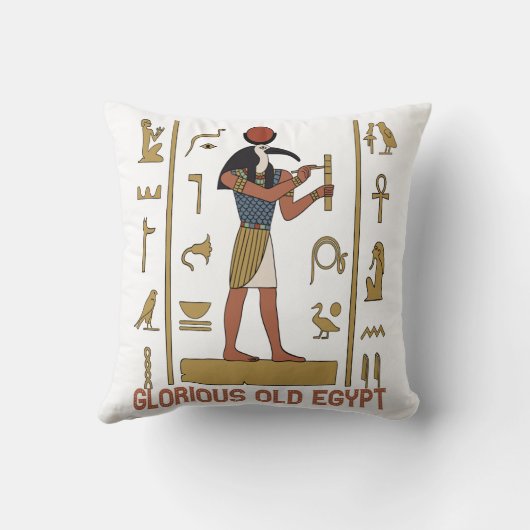 エジプトの古いファラオ書ン神の象形文字 クッション (裏面)