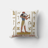 エジプトの古いファラオ書ン神の象形文字 クッション (正面)