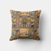 エジプトの古代の象形文字のパターン記号 クッション (裏面)