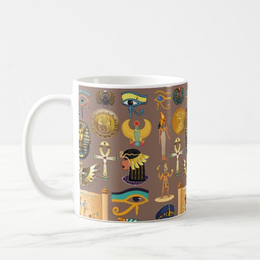 エジプトの古代の象形文字のパターン記号 コーヒーマグカップ (左)