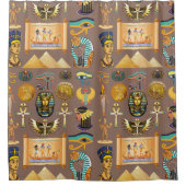 エジプトの古代の象形文字のパターン記号 シャワーカーテン (正面)