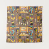 エジプトの古代の象形文字のパターン記号 タペストリー (正面)