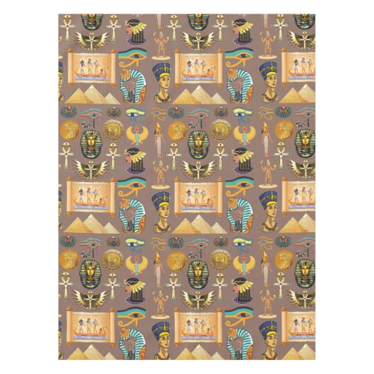 エジプトの古代の象形文字のパターン記号 テーブルクロス (正面)
