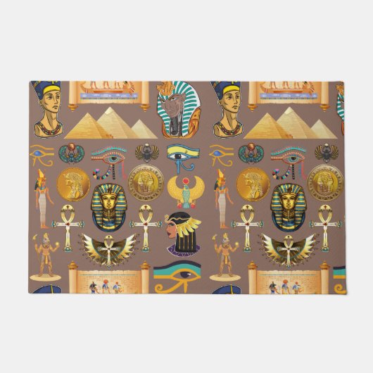 エジプトの古代の象形文字のパターン記号 ドアマット (正面)