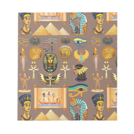 エジプトの古代の象形文字のパターン記号 ノートパッド