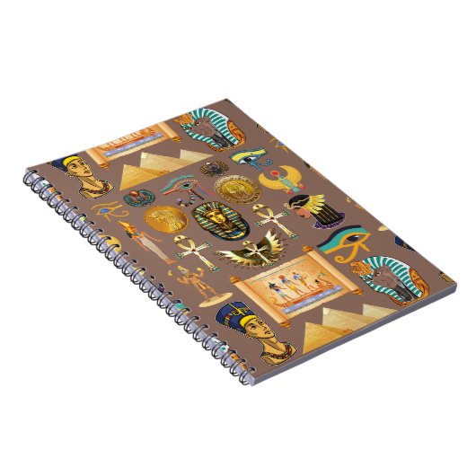 エジプトの古代の象形文字のパターン記号 ノートブック (右側)