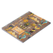 エジプトの古代の象形文字のパターン記号 ノートブック (左側)