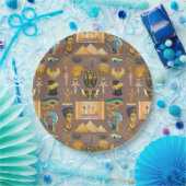 エジプトの古代の象形文字のパターン記号 ペーパープレート (パーティー)