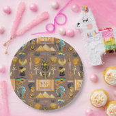 エジプトの古代の象形文字のパターン記号 ペーパープレート (パーティー)