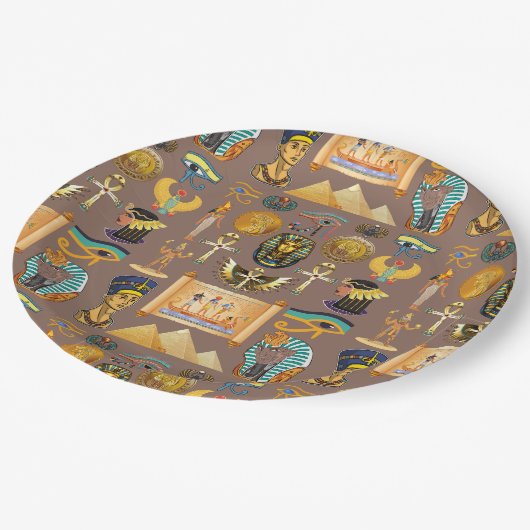 エジプトの古代の象形文字のパターン記号 ペーパープレート (アングル)