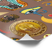 エジプトの古代の象形文字のパターン記号 ポスター (コーナー)