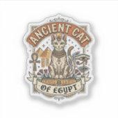 エジプトの古代猫 エジプトの猫 古典的なエジプト レトロ Vec シール (正面)