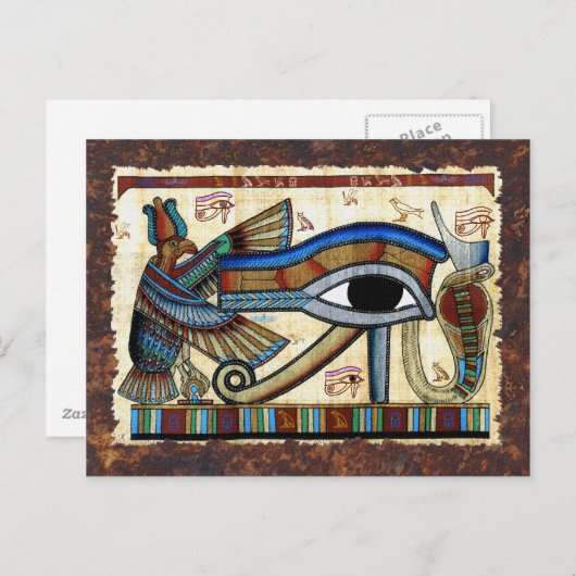 エジプトの古代遺物アート ポストカード - ホルスの目 (正面/裏面)