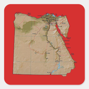 エジプトの地図のステッカー スクエアシール