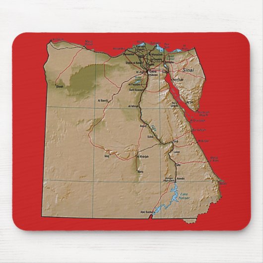 エジプトの地図のマウスパッド マウスパッド (正面)