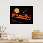 「エジプトの夜」スフィンクスファンタジーアートポスター ポスター (キッチン)