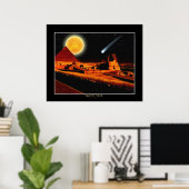 「エジプトの夜」スフィンクスファンタジーアートポスター ポスター (ホームオフィス)