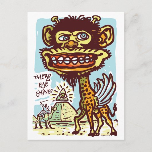 エジプトの奇妙なキリン ポストカード (正面)