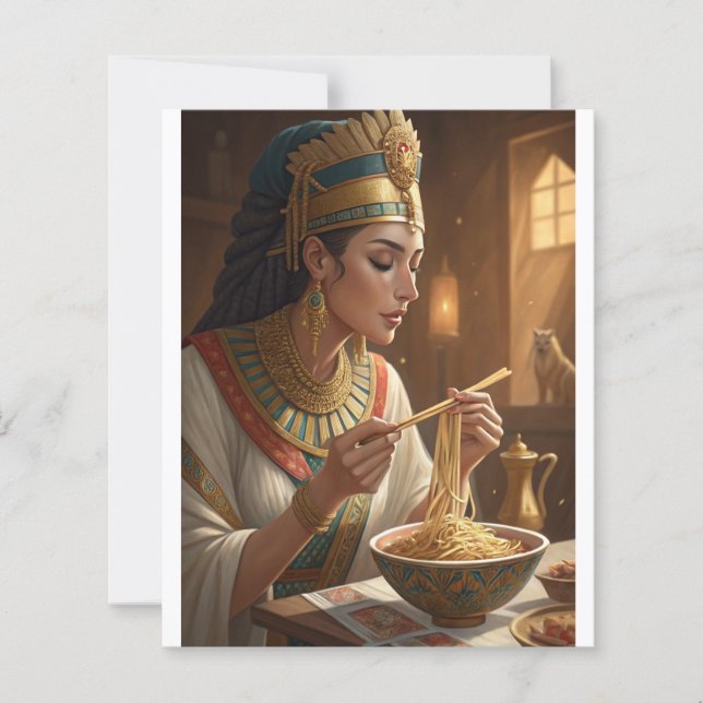 エジプトの女王ハトシェプストがラーメンを食べる面白いデザイン (正面)
