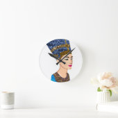 エジプトの女王nefertiti ラウンド壁時計 (ホーム)