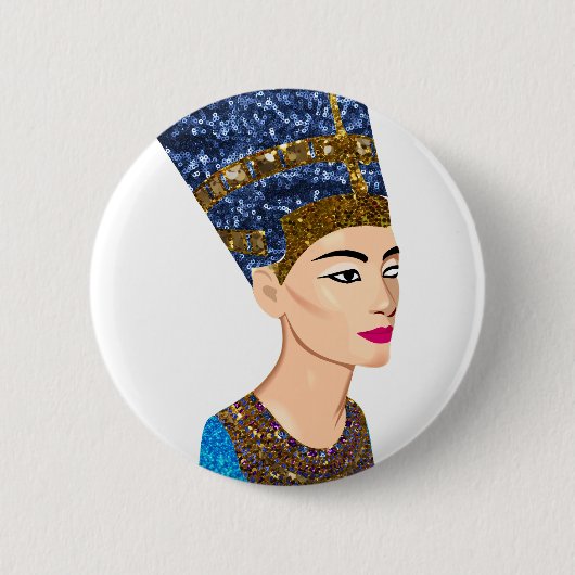 エジプトの女王nefertiti 缶バッジ (正面)