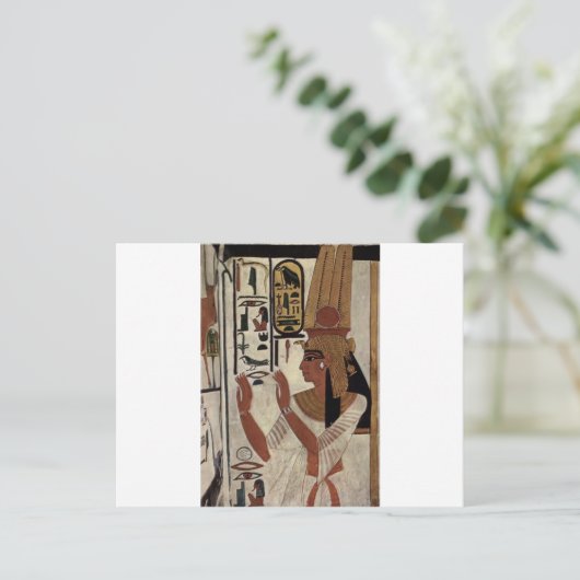 エジプトの女神の象形文字パターン ポストカード (スタンド正面)