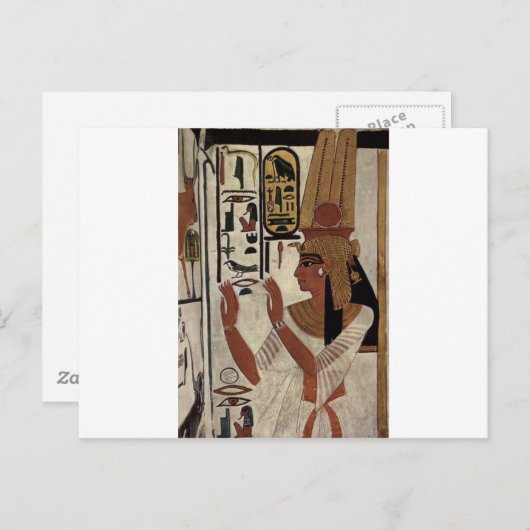 エジプトの女神の象形文字パターン ポストカード (正面/裏面)
