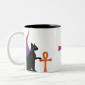 エジプトの女神の靭皮繊維及びAnhkのコップ ツートーンマグカップ (左)