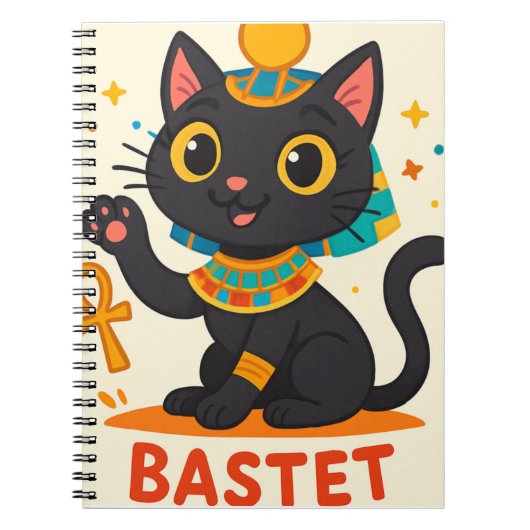 エジプトの女神スパイラルお洒落Bastet ノートブック (正面)