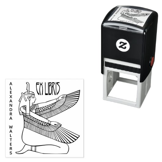 エジプトの女神マート – ネフェルタリ墓Ex Libris セルフインキングスタンプ (インサイチュ)