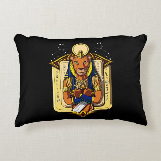 エジプトの女神ライオネスSekhmet神バステット アクセントクッション (正面)