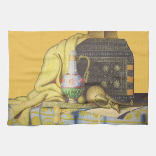 エジプトの工芸品:ファラオの秘密 キッチンタオル (横)