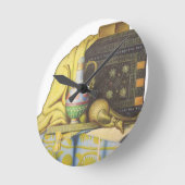 エジプトの工芸品:ファラオの秘密 ラウンド壁時計 (傾斜)