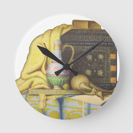 エジプトの工芸品:ファラオの秘密 ラウンド壁時計 (正面)