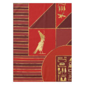 エジプトの幾何アールデコ赤と金ゴールド テーブルクロス (正面)