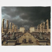 エジプトの戦車レース フリースブランケット (正面(横))