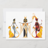 エジプトの招待状の花型女性歌手 招待状 (正面)