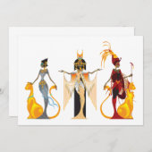 エジプトの招待状の花型女性歌手 招待状 (正面/裏面)