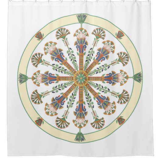 エジプトの新しいのはす曼荼羅のシャワー・カーテン シャワーカーテン (正面)